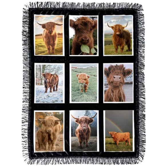 Highland Cow Blanket 9 Custom Photo Throw Blanket - Picture 1 of 15